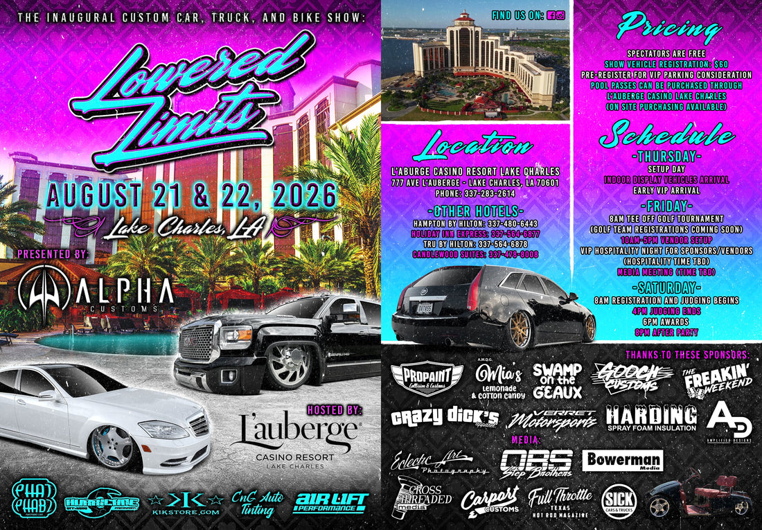 Lowered Limits 2026: Everything You Need to Know About Lake Charles' Hottest New Custom Car, Truck & Bike Show