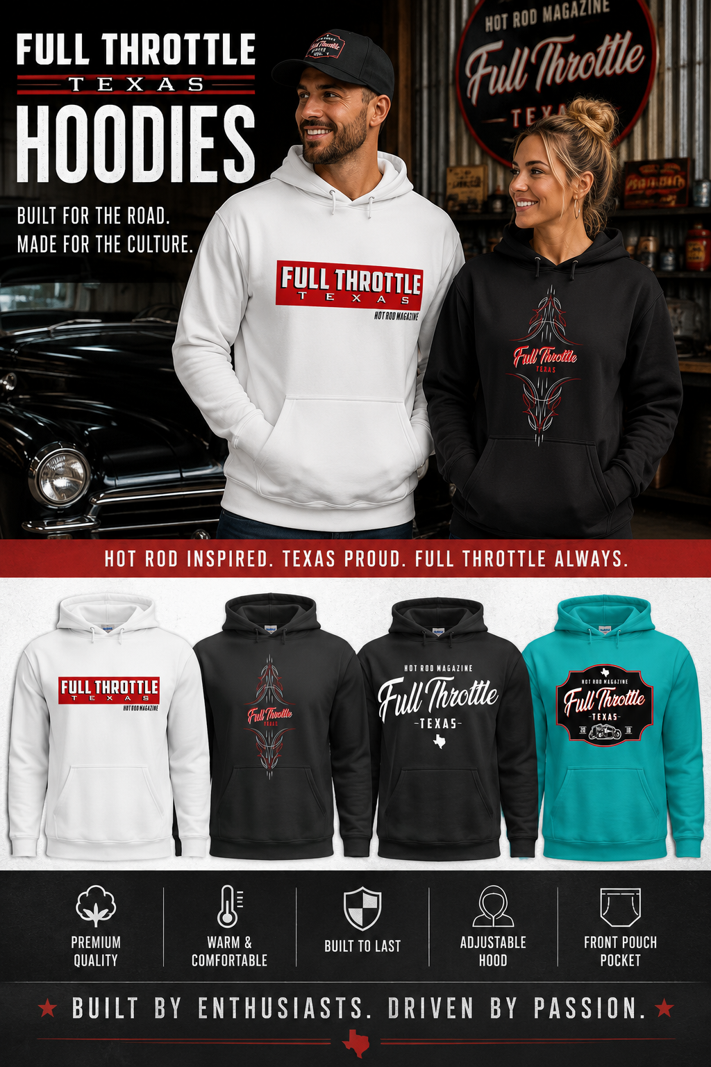 Full Throttle Texas Hoodies