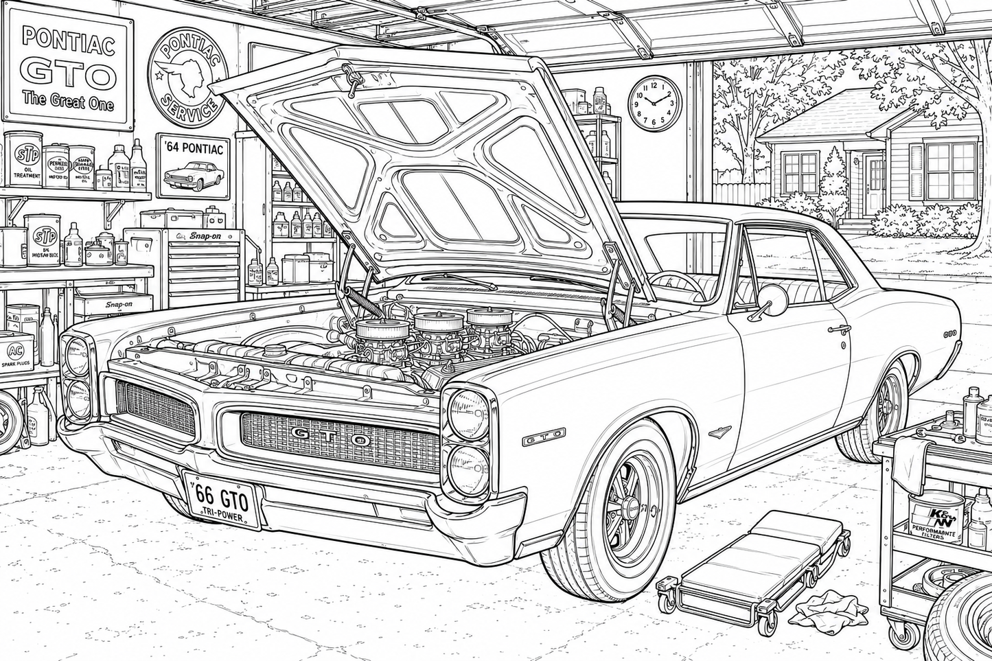 Full Throttle Texas Kids Muscle Car Coloring Book – Classic American Muscle (1966–1971)
