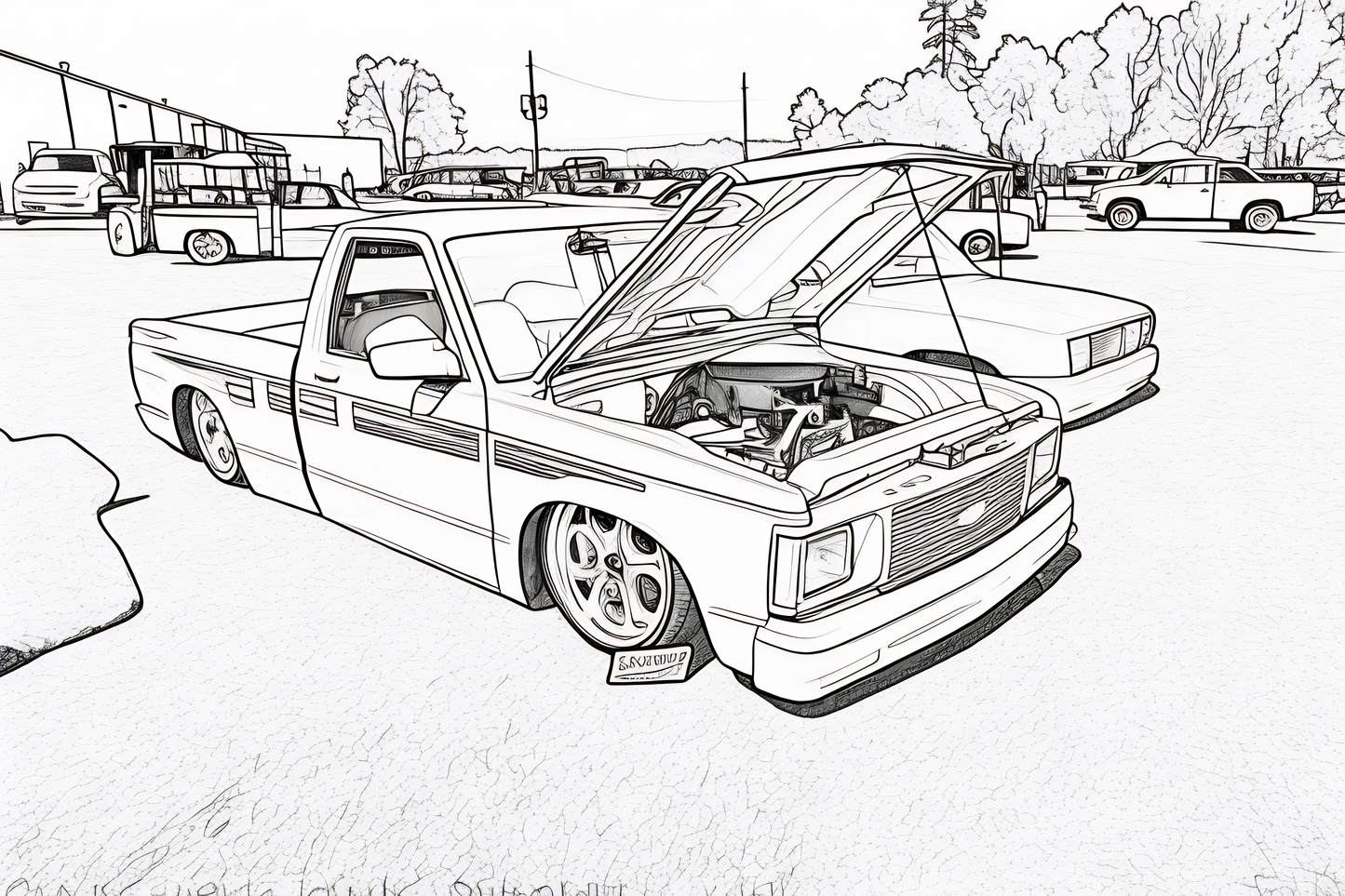 Mini Truckin Coloring Book