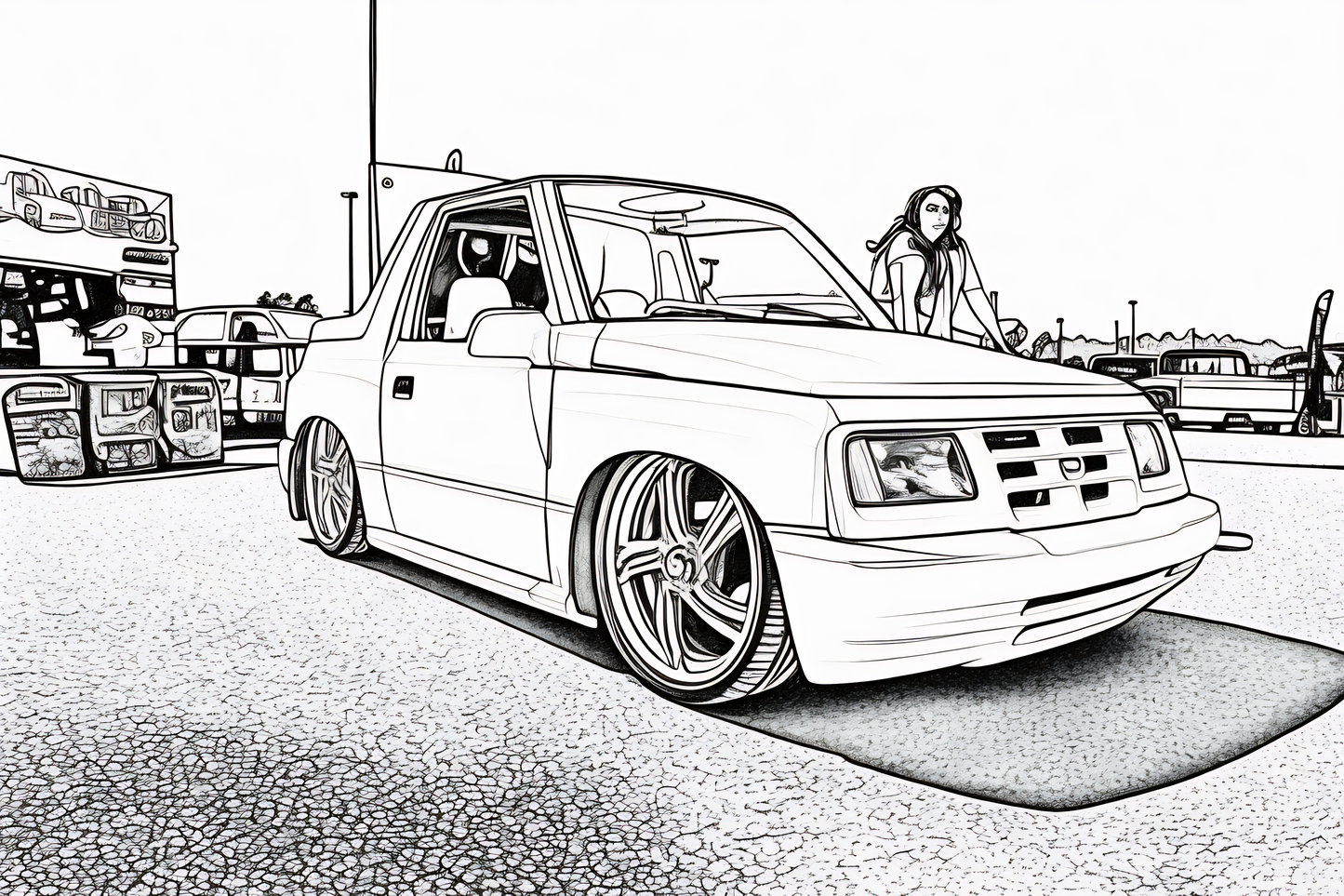 Mini Truckin Coloring Book