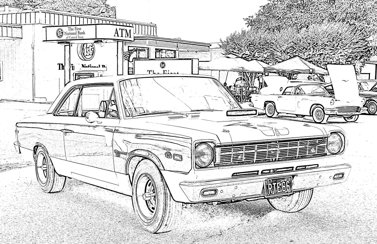 Muscle Cars Coloring Book