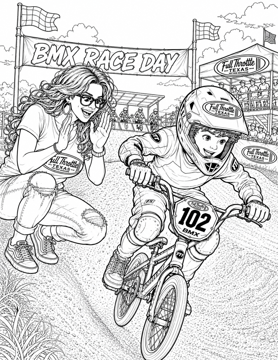Full Throttle Texas Kids Coloring Book – Hot Rods, Trucks & Family Adventures
