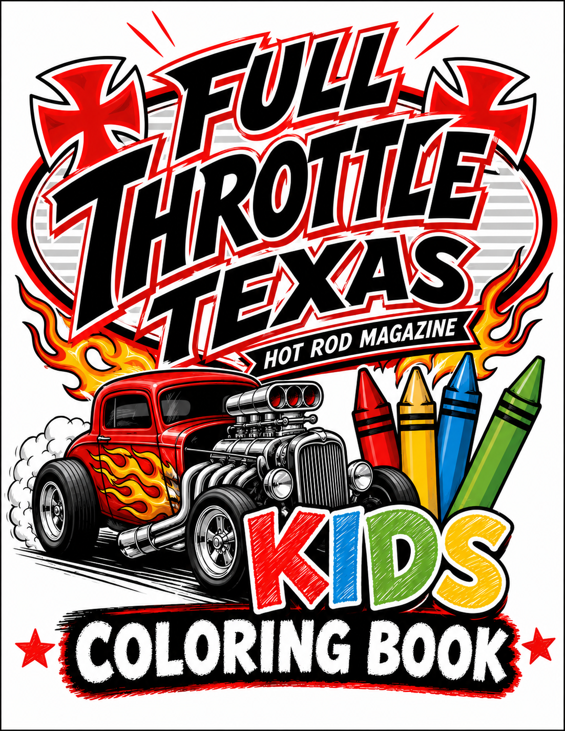 Full Throttle Texas Kids Coloring Book – Hot Rods, Trucks & Family Adventures