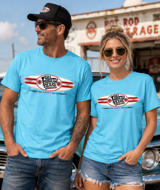 Full Throttle Texas Surfboard Logo T-Shirt – Speed • Style • Tradition