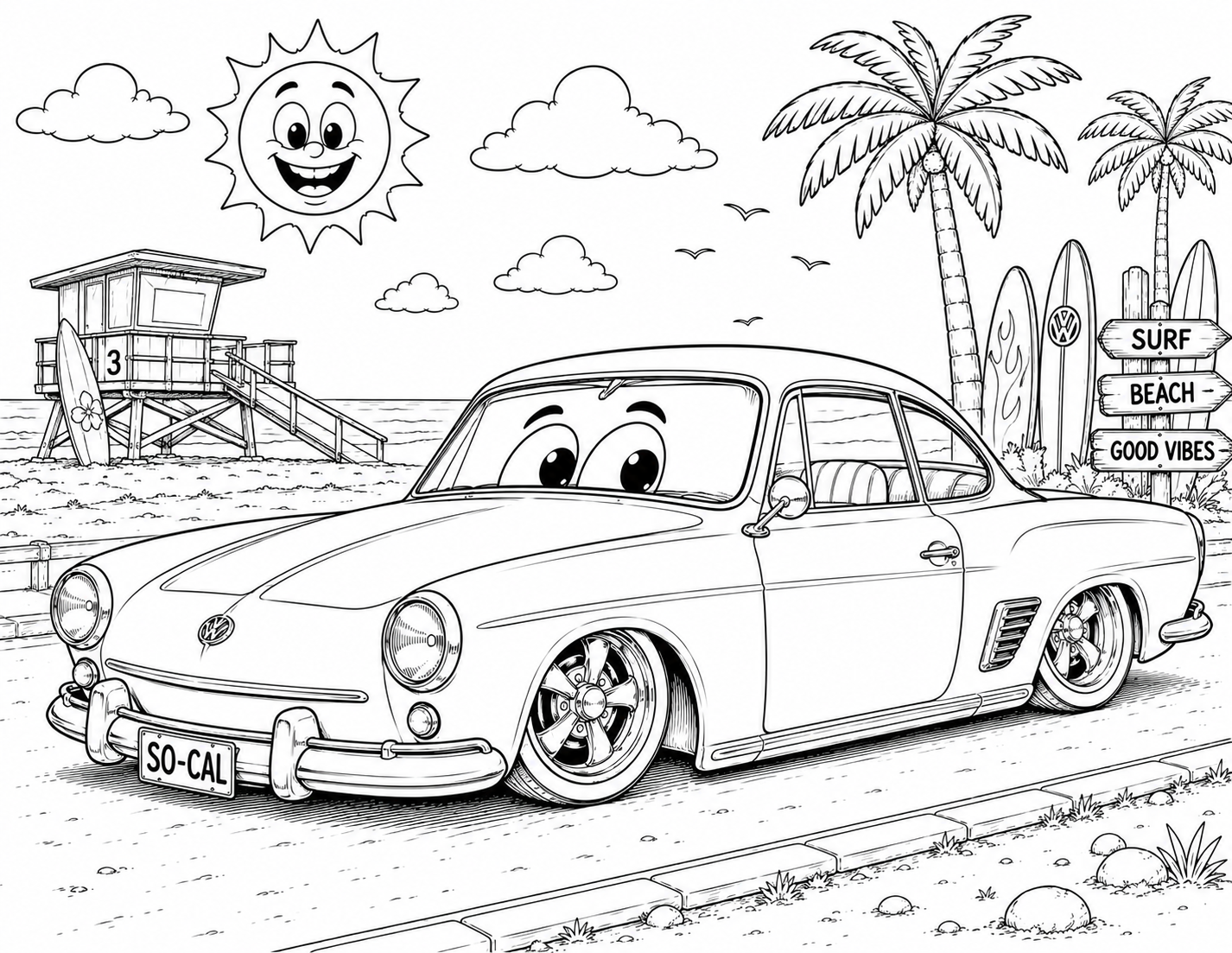 Volkswagen Kids Coloring Book | Classic VW Beetles, Buses & More