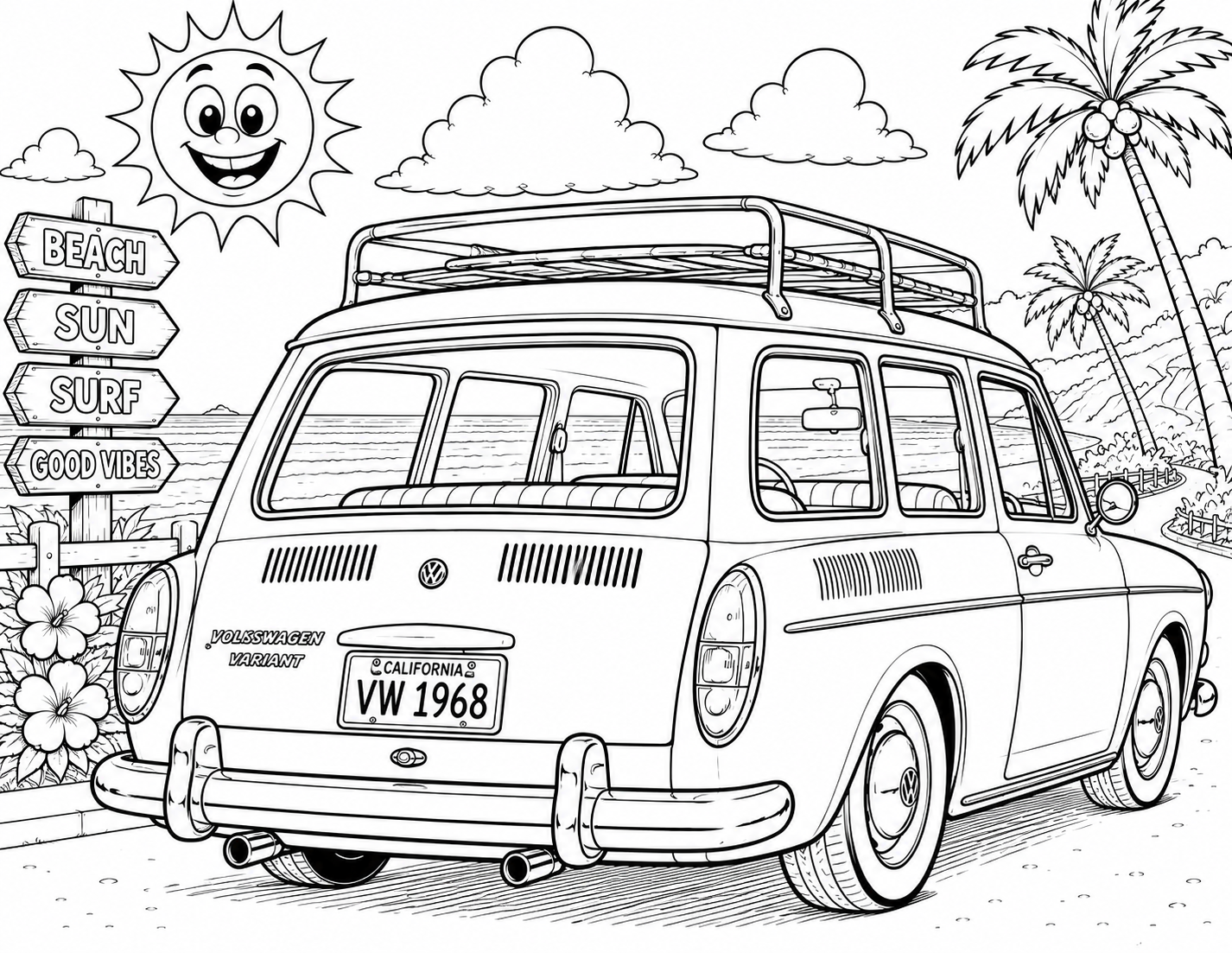 Volkswagen Kids Coloring Book | Classic VW Beetles, Buses & More